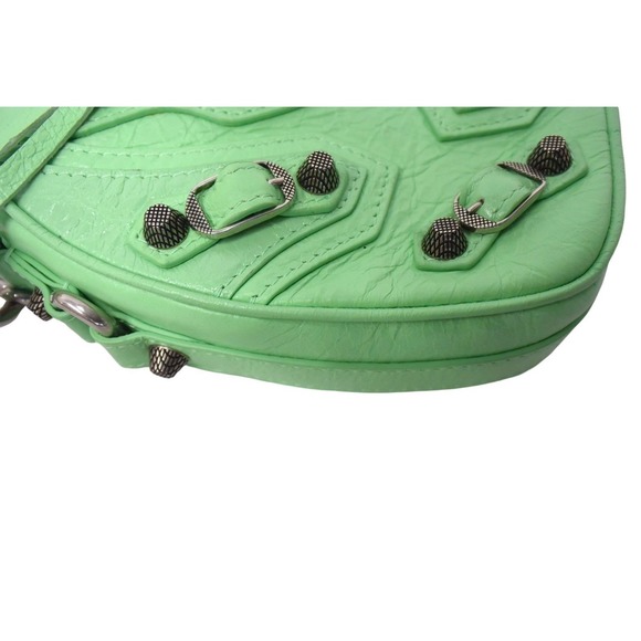 Balenciaga Le Cagole Heart Shoulder Bag Green Silver - Picture 6 of 10